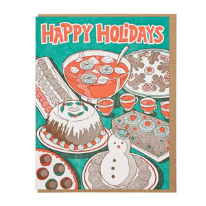 Happy Holidays Party Food Greeting Card