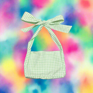 Mint Gingham Bow Bag