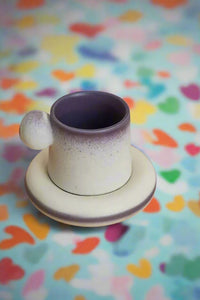 Modern Purple Bubble Cup and Plate Set-