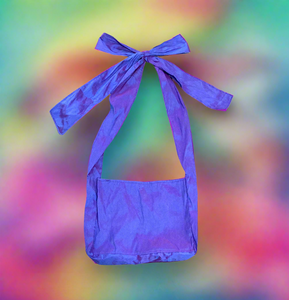 Satin Purple Bow Bag Handmade