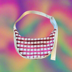 Sling Bag Shimmery Gingham Pattern