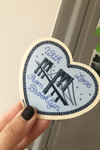 Brooklyn With Love Bridge Sticker-WORM