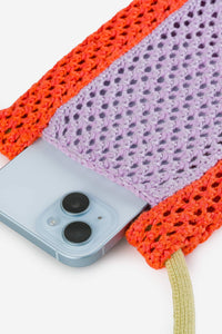 Color Block Raffia Phone Sling-WORM