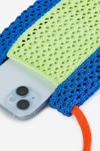 Color Block Raffia Phone Sling-WORM