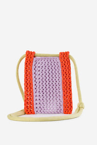 Color Block Raffia Phone Sling-WORM