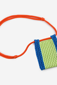 Color Block Raffia Phone Sling-WORM