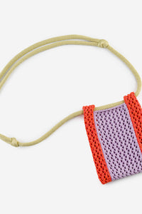 Color Block Raffia Phone Sling-WORM