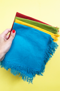 Cotton Fringe Napkin in Colors-WORM