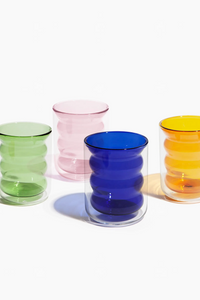 Double Wall Groovy Glass Cup-WORM