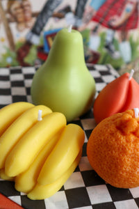 Fruit Candles in Basket - Banana, Peach, Orange, and Pear!-WORM