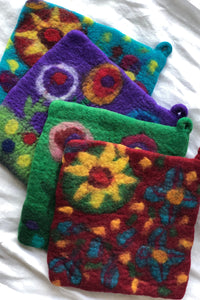 Happy Felt Potholders (2 options)-Oven Mitts & Pot Holders-WORM