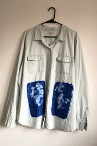 Long Sleeve Denim Cyanotype Shirt-WORM