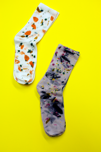 Natural Dye Abstract Cotton Socks-WORM