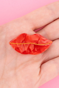 Red Lips Acetate Hair Clip-WORM