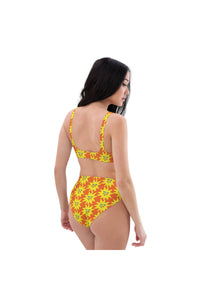 Sun Print Recycled High-waisted Bikini-WORM