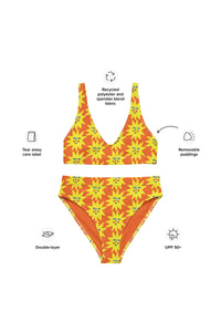 Sun Print Recycled High-waisted Bikini-WORM