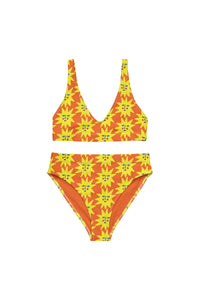 Sun Print Recycled High-waisted Bikini-WORM