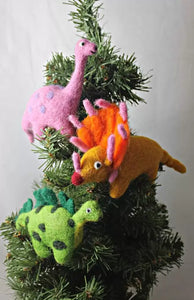 Felted Dinosaur Ornaments