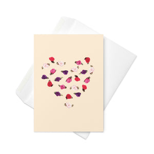 Rosette Heart V-day Greeting Card