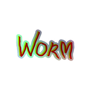 Worm 4" Holographic Sticker