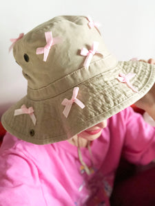 *PRE-ORDER* Pink Bows Cotton Sun Hat - SPF 50