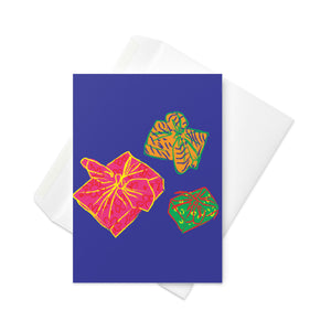 Fabric Gift Wrapped Greeting Card