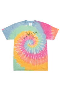 WORM Embroidered Oversized tie-dye t-shirt